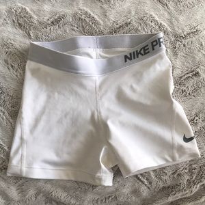 white nike pros